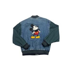 Vintage 90’s GENUS DISNEY Mickey Mouse Bomber Varsity Jacket‎ - Denim Green - M